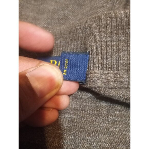 Polo Ralph Lauren Shirt Mens 2XLT 2XL Tall Brown Rugby Polo Long Sleeve Cotton - Picture 10 of 13